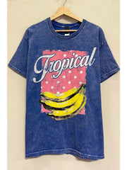 Oversized Tropical Polkadot Mineral Blue T-Shirt (Coming Soon)