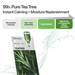 Mediheal Tea Tree Essential Mask – Calming Sheet Mask with Tea Tree, Centella, and Chamomile