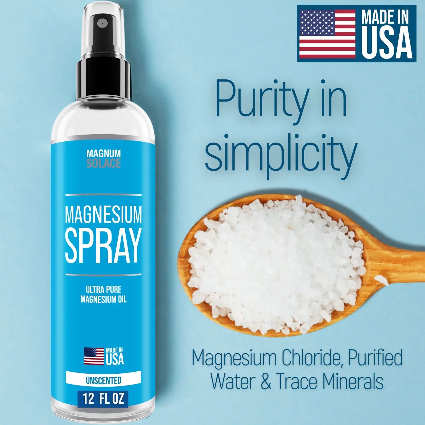 Magnesium Oil Spray For Restless Legs, Sleep, Muscle Relief (16oz)