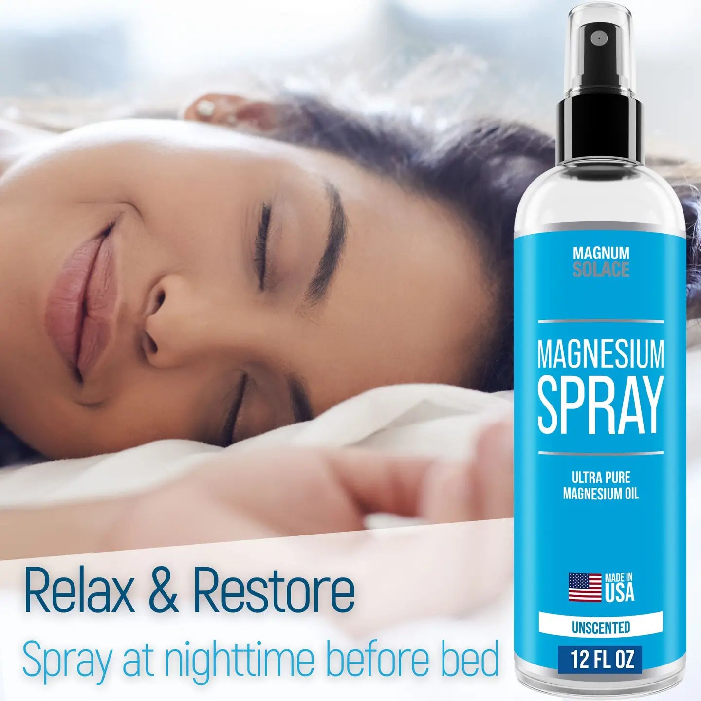 Magnesium Oil Spray For Restless Legs, Sleep, Muscle Relief (16oz)