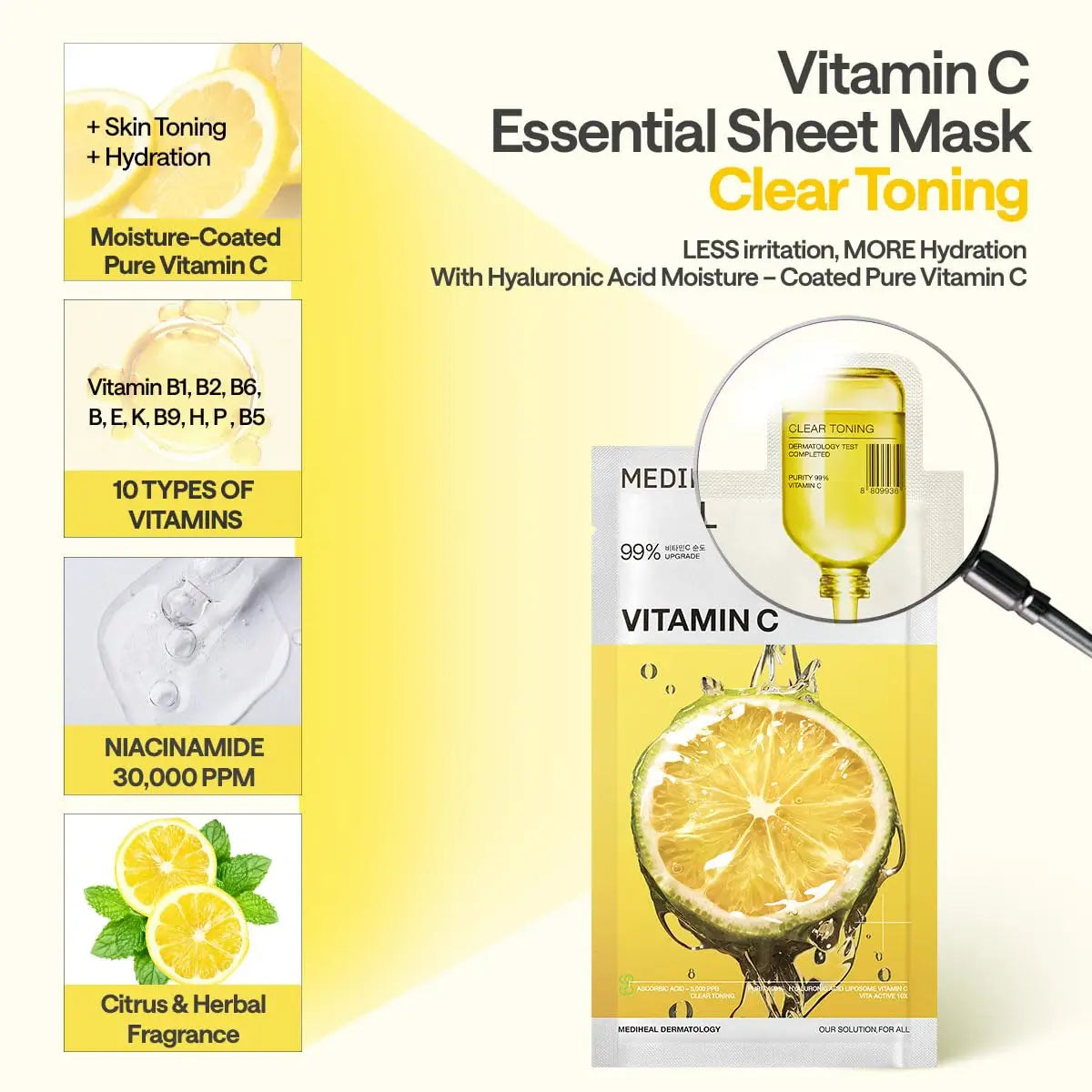Mediheal Vita Essential Mask – Vitamin C Brightening & Revitalizing Sheet Mask